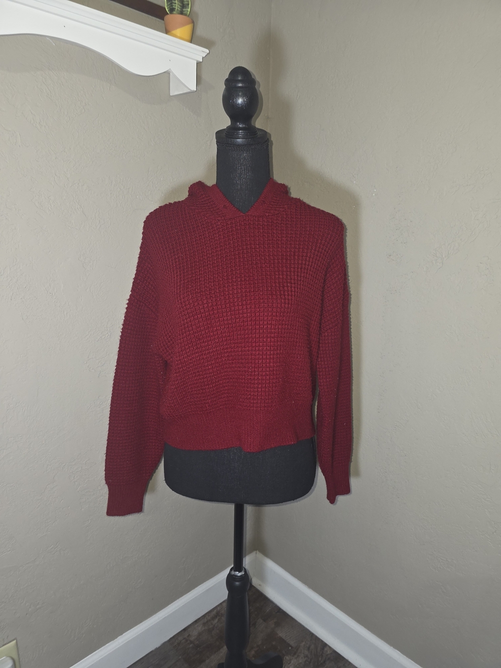 Forever 21 Red Cowl-Neck Chunky Knit Sweater